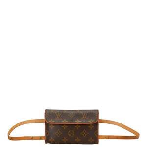 LOUIS VUITTON Authentic Brown Monogram Leather Pochette Hobo Bag